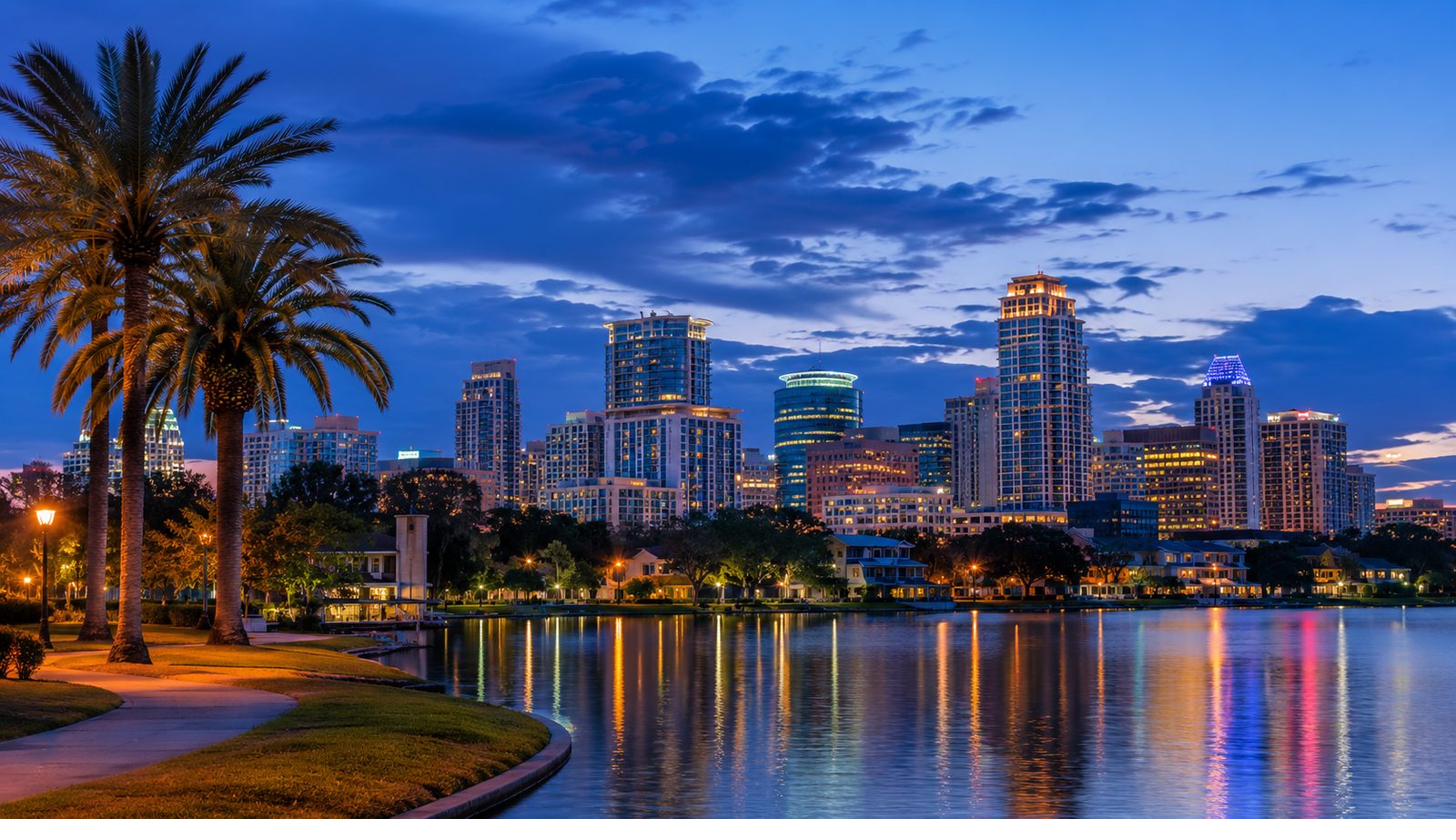 Orlando skyline at dusk